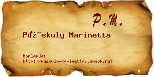 Páskuly Marinetta névjegykártya